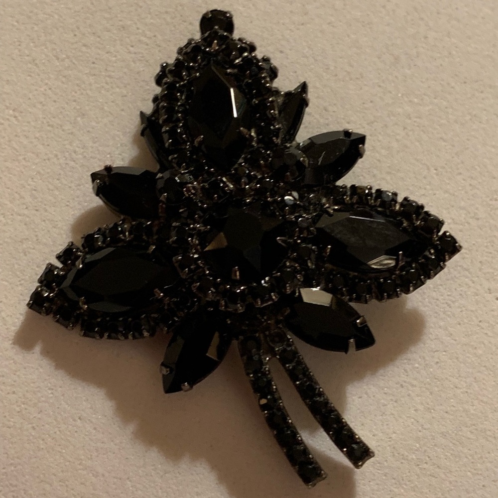 Juliana Black Large Brooch